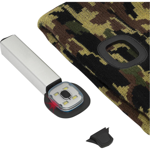 5677 Tuque en tricot avec lampe frontale &agrave; DEL, Doublure en Molleton, Taille unique, Camo Duraquip Inc