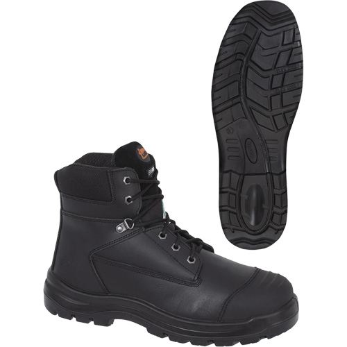 1025 Bottes de travail 6" noires, Cuir, Embout Acier, Taille 10 Duraquip Inc