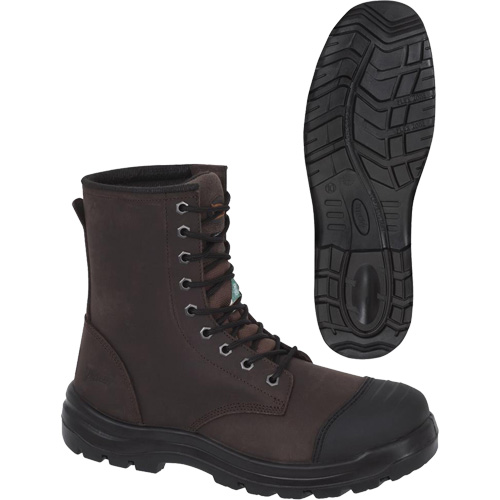1028 Bottes de travail 8" marron, Cuir, Embout Acier, Taille 10 Duraquip Inc