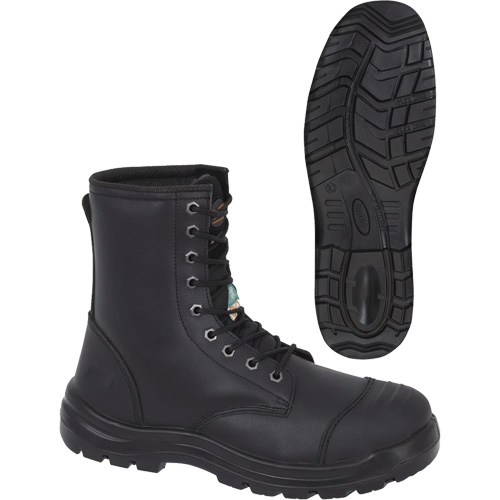 1027 Bottes de travail 8" noires, Cuir, Embout Acier, Taille 14 Duraquip Inc