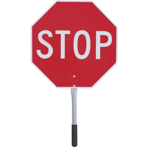 456 Panneau d'arr&ecirc;t/ralentissement de circulation, 18" x 18", Plastique ondul&eacute;, Anglais Duraquip Inc