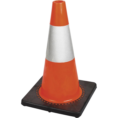 181 Premium Flexible Safety Cone, 18", Orange, 6" Reflective Collar(s) Duraquip Inc
