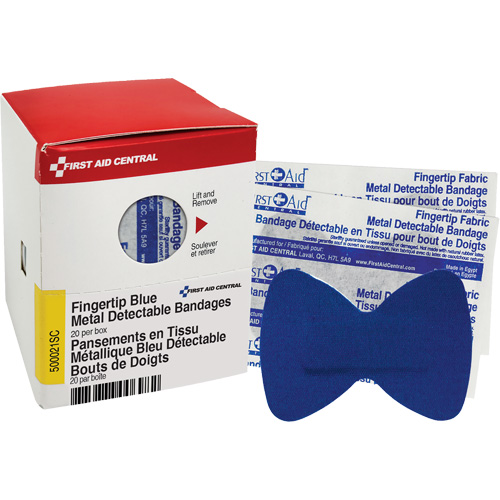 Fingertip Blue Detectable Bandages, Fingertip, Fabric Metal Detectable, Sterile Duraquip Inc