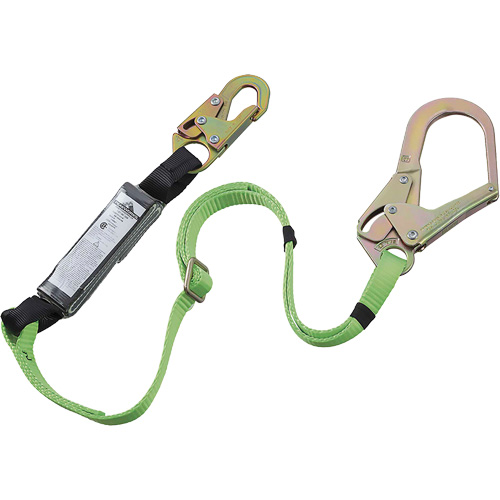 SA-5402-6A Shock Absorbing Lanyard, 6', Rebar Hook Center, Snap Hook Leg Ends, Polyester Duraquip Inc