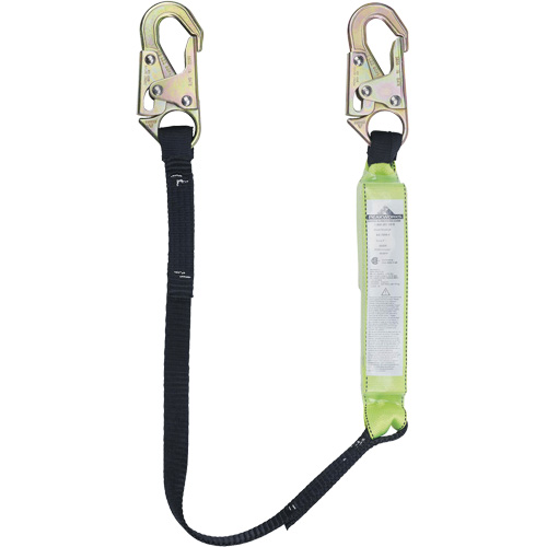 SA-6400-4 Shock Absorbing Lanyard, 4', Snap Hook Center, Snap Hook Leg Ends, Polyester Duraquip Inc