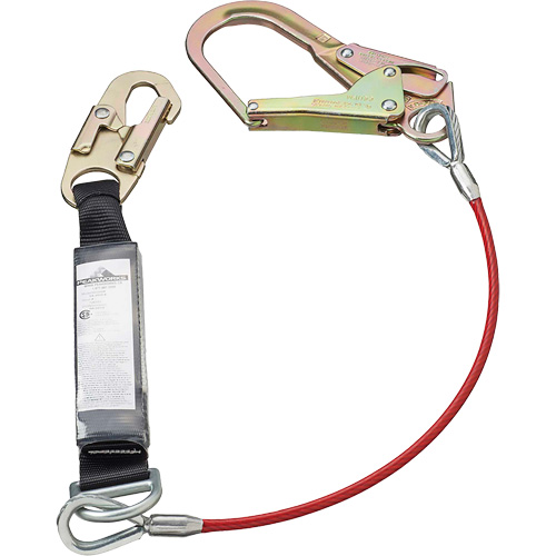 SA-5502-4 Shock Absorbing Lanyard, 4', Rebar Hook Center, Snap Hook Leg Ends, Polyester Duraquip Inc