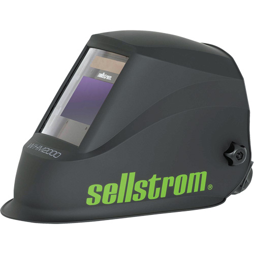 WHM2000 Advantage Plus Series ADF Welding Helmet, 3.94" L x 2.36" W View Area, Black/Green Duraquip Inc