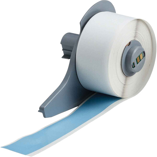 All-Weather Permanent Adhesive Label Tape, Vinyl, Blue, 1" Width Duraquip Inc