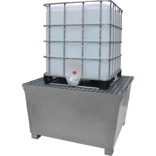 Steel Ultra-IBC Spill Pallet&reg;, 370 US gal. Spill Capacity, 57.6" x 34.7" x 56.9" Duraquip Inc