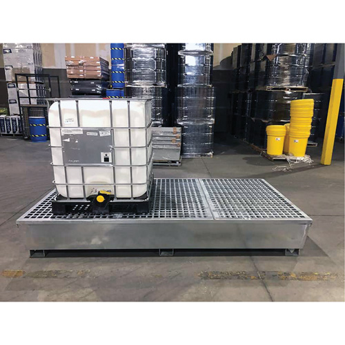 Steel Ultra-Twin IBC Spill Pallet&reg;, 370 US gal. Spill Capacity, 103.8" x 26.8" x 51.1" Duraquip Inc