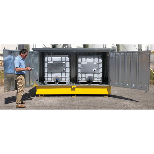 Ultra-Twin IBC en acier avec couvercle rigide, 123,4" lo x 73,4" la x 66,4" h, Capacit&eacute; de charge 12250 lb Duraquip Inc