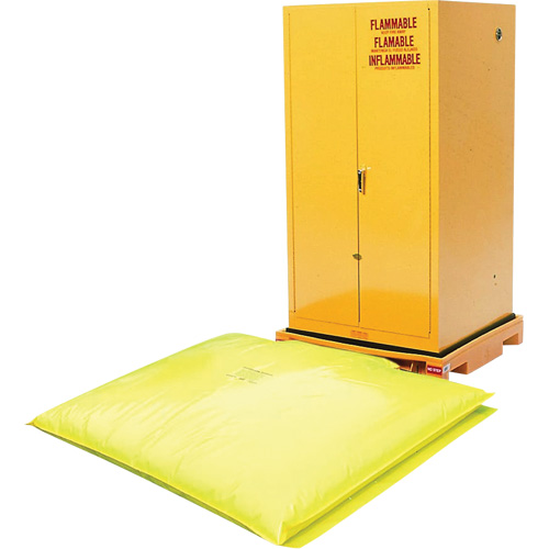 Single Drum Ultra-Safety Cabinet Bladder System, 37,8" lo x 37,8" la x 6,3" h, Capacit&eacute; de charge 1500 lb Duraquip Inc