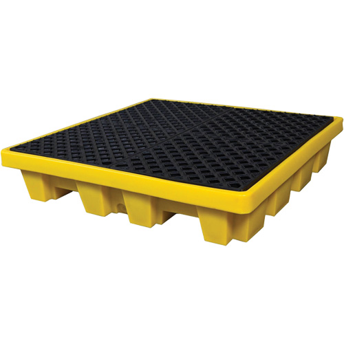 4-Drum Nestable Ultra-Spill Pallet&reg;, 66 US gal. Spill Capacity, 51" x 51" x 10" Duraquip Inc
