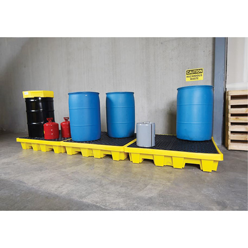 4-Drum Nestable Ultra-Spill Pallet&reg;, 66 US gal. Spill Capacity, 51" x 51" x 10" Duraquip Inc
