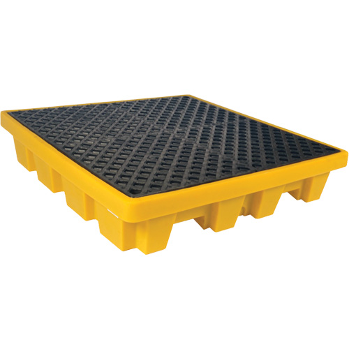 4-Drum Nestable Ultra-Spill Pallet&reg;, 66 US gal. Spill Capacity, 51" x 51" x 10" Duraquip Inc