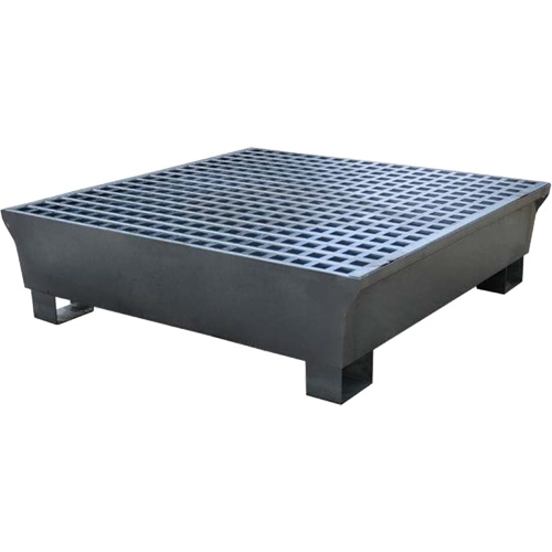 Ultra-Spill Pallet en acier, 4 barils, Capacit&eacute; de d&eacute;versement 68 gal. US, 49,1" x 47,1" x 10,9" Duraquip Inc