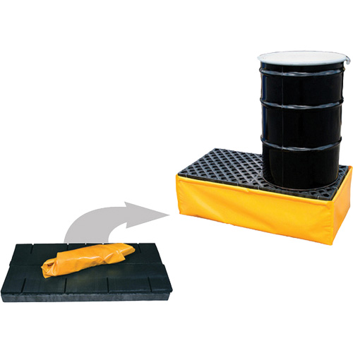 Ultra-Spill Pallet flexible, 2 barils, Capacit&eacute; de d&eacute;versement 66 gal. US, 48" x 24" x 14" Duraquip Inc