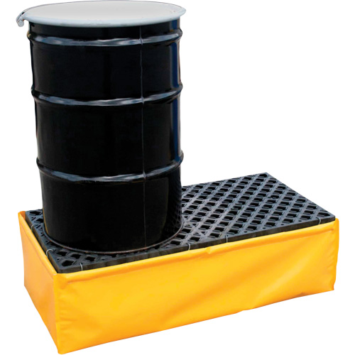 Ultra-Spill Pallet flexible, 2 barils, Capacit&eacute; de d&eacute;versement 66 gal. US, 48" x 24" x 14" Duraquip Inc