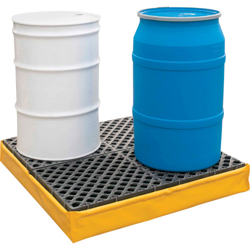 4-Drum Flexible Ultra-Spill Pallet&reg;, 66 US gal. Spill Capacity, 48" x 48" x 7" Duraquip Inc