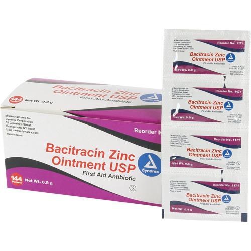 Efcom Limited Bacitracin Zinc First Aid Packets, Ointment, Antibiotic Duraquip Inc