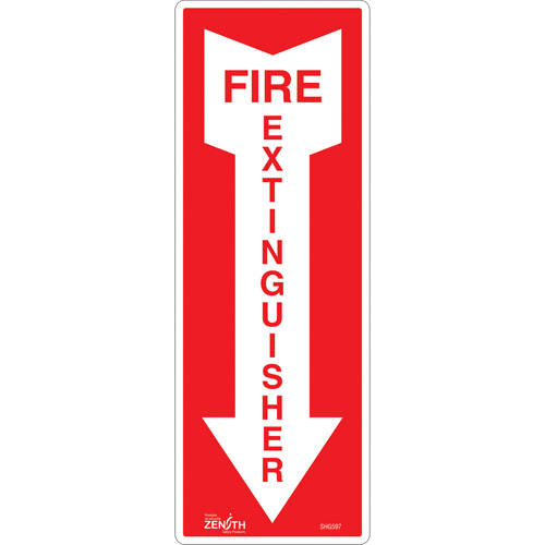 Enseigne Fire Extinguisher, 5" x 14", Vinyle, Anglais avec pictogramme Duraquip Inc