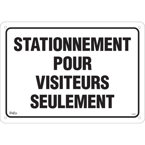 "Stationnement pour visiteurs" Sign, 14" x 20", Aluminum, French Duraquip Inc