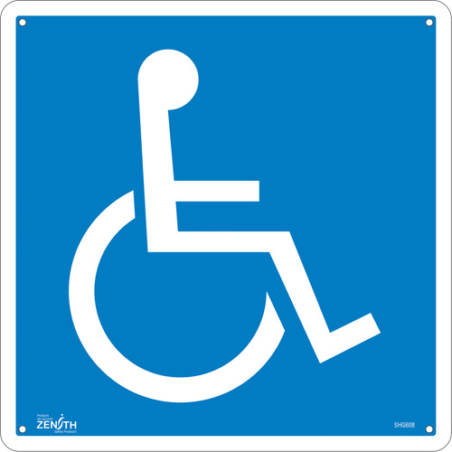 Handicap CSA Standard Safety Sign, 12" x 12", Aluminum, Pictogram Duraquip Inc