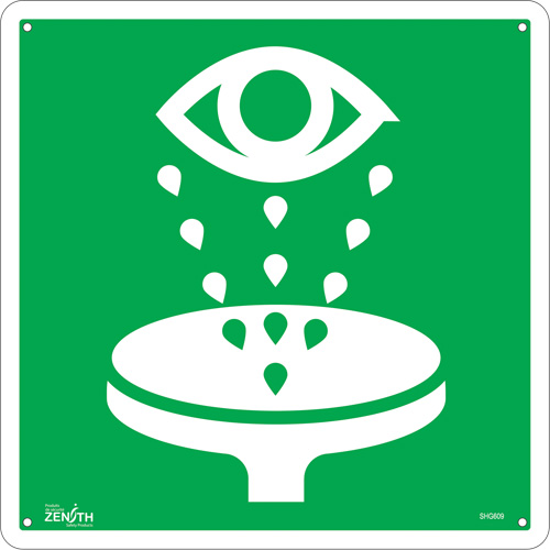 Eye Wash CSA Standard Safety Sign, 12" x 12", Aluminum, Pictogram Duraquip Inc