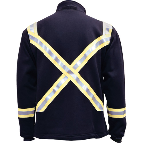 Veste FR ray&eacute;e en molleton &agrave; fermeture &agrave; glissi&egrave;re compl&egrave;te, Moyen, Bleu marin Duraquip Inc