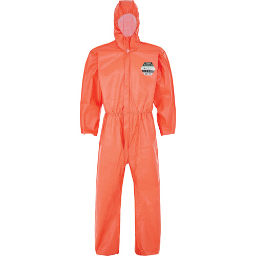 MicroMax&reg; NS Coverall with Elastic Hood, Cuffs, Waist & Ankles, Small, Orange, Microporous Duraquip Inc
