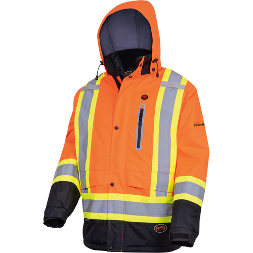 5407 Manteau de s&eacute;curit&eacute; imperm&eacute;able, isol&eacute;e et chauff&eacute;e, Hommes, Petit, Orange haute visibilit&eacute; Duraquip Inc