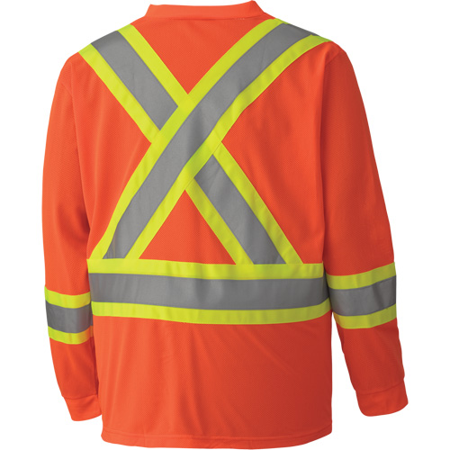 6984 Traffic Micro Mesh Long-Sleeved Safety Shirt, Small, High Visibility Orange Duraquip Inc