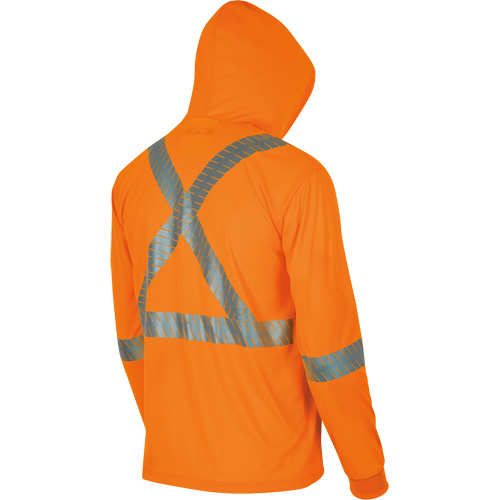 6964 Bird's-Eye Safety Hoodie, Small, High Visibility Orange Duraquip Inc