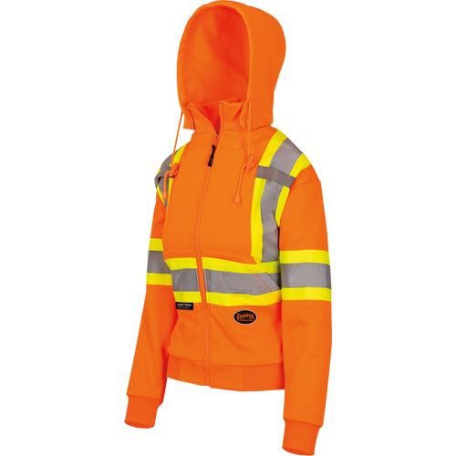 6924W Women's Fleece Hoodie with Zipper, Polyester, X-Small, High Visibility Orange Duraquip Inc