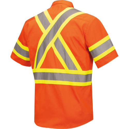 4442 Ultra Cool Short-Sleeved Safety Shirt, Cotton, Small, High Visibility Orange Duraquip Inc