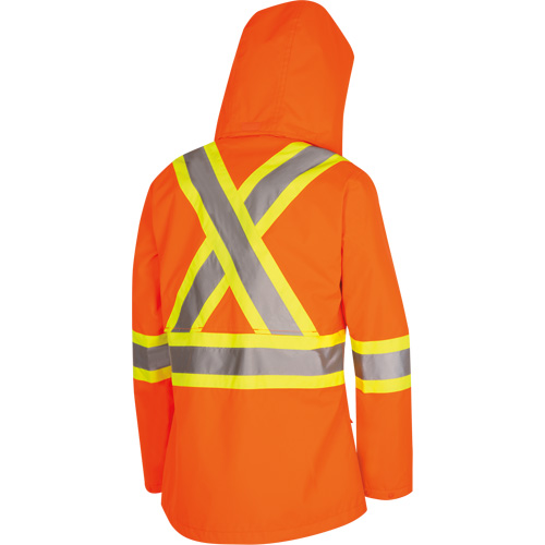 5626W Parka matelass&eacute; de s&eacute;curit&eacute; 300D The Rock, Polyester/Polyur&eacute;thane, Orange haute visibilit&eacute;, T-petit Duraquip Inc
