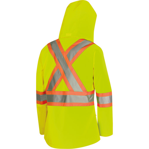 5628W Parka matelass&eacute; de s&eacute;curit&eacute; 300D The Rock, Polyester/Polyur&eacute;thane, Jaune lime haute visibilit&eacute;, T-petit Duraquip Inc