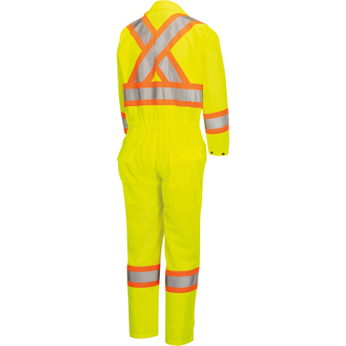 5999AW Women's High-Visibility Traffic Safety Coveralls, X-Small, High Visibility Lime-Yellow Duraquip Inc