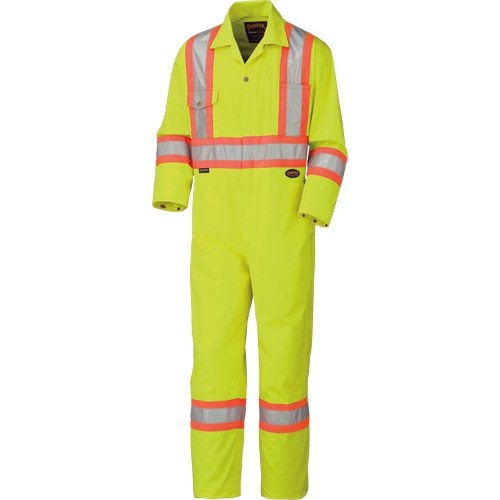 5512T High-Visibility Coveralls, 40 (Tall), High Visibility Lime-Yellow Duraquip Inc