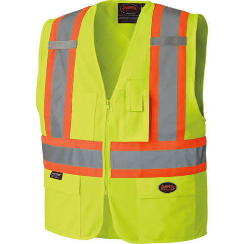 6689 High-Visibility Vest, High Visibility Lime-Yellow, 4X-Large, Polyester Duraquip Inc