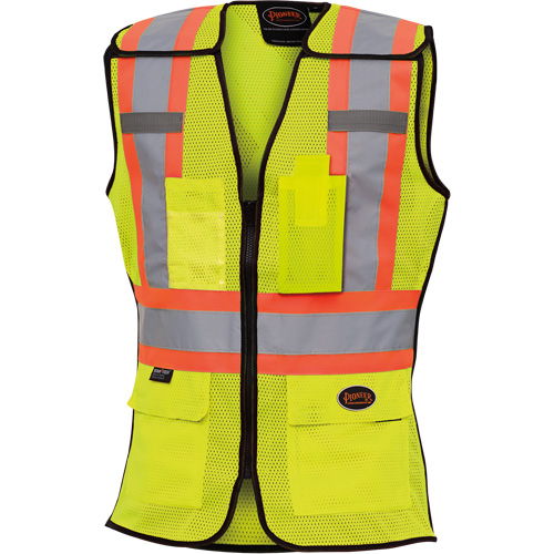 489 Women's High-Visibility Safety Tear-Away Vest, High Visibility Lime-Yellow, X-Small, Polyester Duraquip Inc