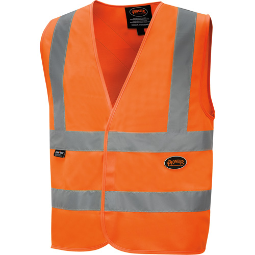 6885 Veste de s&eacute;curit&eacute; haute visibilit&eacute; en tricot chaîne, Orange haute visibilit&eacute;, Petit, Polyester Duraquip Inc