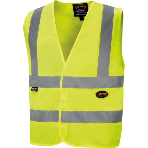 6886 Veste de s&eacute;curit&eacute; haute visibilit&eacute; en tricot chaîne, Jaune lime haute visibilit&eacute;, Petit, Polyester Duraquip Inc