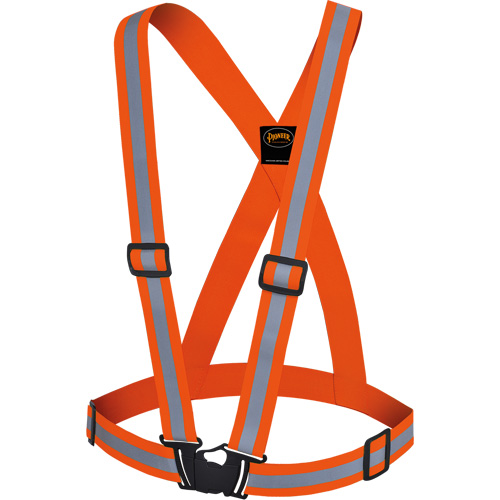 5496 Bretelles de s&eacute;curit&eacute; haute visibilit&eacute;, Orange haute visibilit&eacute;, Couleur r&eacute;fl&eacute;chissante Argent, Taille unique Duraquip Inc