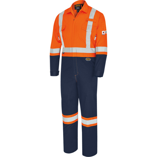 7702BBT Combine de s&eacute;curit&eacute; deux tons FR-Tech, Taille 40 (grand taille), Bleu marin/Orange, 10 cal/cm² Duraquip Inc
