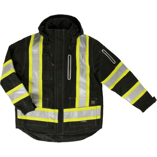 Ripstop 4-in-1 Safety Jacket, Polyester, Black, X-Small Duraquip Inc