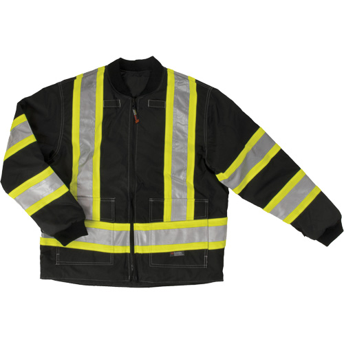 Ripstop 4-in-1 Safety Jacket, Polyester, Black, X-Small Duraquip Inc