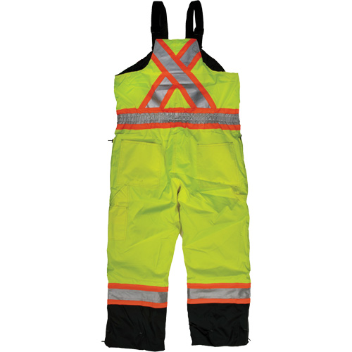 Ripstop Insulated Safety Bib Overall, Polyester, X-Small, High Visibility Lime-Yellow Duraquip Inc