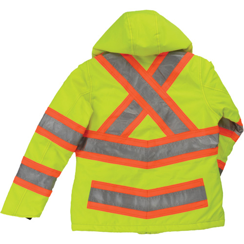 Womens Insulated Flex Safety Jacket, Polyester, High Visibility Lime-Yellow, 2X-Large Duraquip Inc