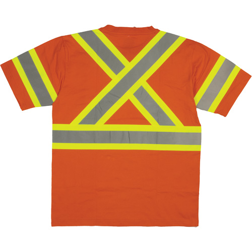 Chemise de s&eacute;curit&eacute; &agrave; manches courtes, Coton, T-petit, Orange haute visibilit&eacute; Duraquip Inc